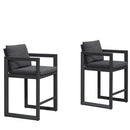 PURPLE LEAF Caesar Bar Stools Modern Aluminum Barstools with Stainless Removable Cushion for Kitchen Outside Island Backyard