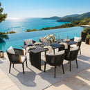 PURPLE LEAF Hailar Outdoor Dining Set for Family, Aluminum Outdoor Patio Table and Chairs Set with Olefin Cushions, Patio Furniture Set for Garden or Deck