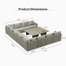 PURPLE LEAF Sanori L-Shaped Patio Couch Set Modular Sofa with Beige Cushions for Backyard