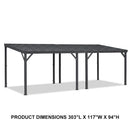 PURPLE LEAF Lean to Gazebo Metal Roof Patio Cover Built-in Drain Slots Wall Mounted Gazebo for Outdoor Extension