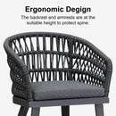 PURPLE LEAF Modern Outdoor Dining Table with 6/8/10 Seats, All-Weather Aluminum Table and Rattan Chairs with Cushions, Champagne