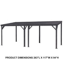 PURPLE LEAF Lean to Gazebo Metal Roof Patio Cover Built-in Drain Slots Wall Mounted Gazebo for Outdoor Extension