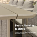 PURPLE LEAF Sanori Patio Dining Set Modern Large Weather-Resistant Table and Aluminum Chairs with Cushions for Garden Beige