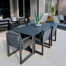 PURPLE LEAF Caesar Outdoor Dining Set Aluminum Luxury Patio Furniture Table and Chairs Set with Olifen Removable Thick Cushion and Pillow Patio Dining Sets for Garden Deck