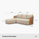 PURPLE LEAF Hailar L-Shaped Patio Conversation Set with Genuine Teak Cushions and Pillows Olefin Rope Backres Outdoor Couch Sets for Backyard Porch