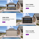PURPLE LEAF Deck Gazebo Champagne Hardtop Metal Frame Double Roof with Curtains and Netting