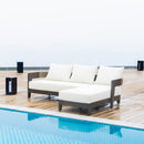PURPLE LEAF Tuscany L-Shaped Patio Conversation Set with Removable Cushions and Pillows Bronze Aluminum Frame Outdoor Couch Sets for Porch Yard Garden