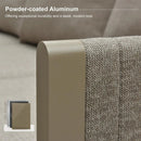 PURPLE LEAF Sanori L-Shaped Patio Couch Set Modular Sofa with Beige Cushions for Backyard