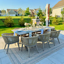 PURPLE LEAF 7/9/11 Pieces Outdoor Dining Set Aluminum Table & Wicker Rattan Chairs Modern Patio Furniture Set for Deck