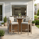 PURPLE LEAF Hailar Outdoor Bar Stools Chair Modern Rattan Bar Stool with Back and Cushion for Balcony, Indoor or Outdoor, Kitchen Island