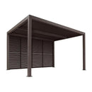 PURPLE LEAF Athena Louvered Pergola Bronze Outdoor Aluminum Pergola with Shutter Wall Adjustable Gazebo Rainproof for Patio Deck Garden