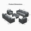 PURPLE LEAF Sanori L-Shaped Patio Couch Set Modular Sofa with Grey Cushions for Backyard