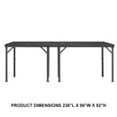 PURPLE LEAF Lean to Gazebo Metal Roof Patio Cover Built-in Drain Slots Wall Mounted Gazebo for Outdoor Extension
