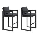 PURPLE LEAF Caesar Bar Stools Modern Aluminum Barstools with Stainless Removable Cushion for Kitchen Outside Island Backyard
