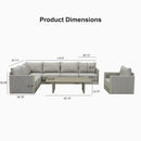 PURPLE LEAF Sanori L-Shaped Patio Couch Set Modular Sofa with Beige Cushions for Backyard