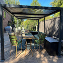 PURPLE LEAF Caesar Outdoor Louvered Pergola Patio Sun Shade Shelter with Adjustable Hardtop Patio Pergola Grey