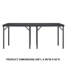 PURPLE LEAF Lean to Gazebo Metal Roof Patio Cover Built-in Drain Slots Wall Mounted Gazebo for Outdoor Extension