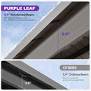 PURPLE LEAF Deck Gazebo Champagne Hardtop Metal Frame Double Roof with Curtains and Netting