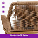 PURPLE LEAF Rivra 4-Piece Patio Conversation Set with Wicker Chairs and Thick Sofa Cushions for Garden