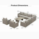 PURPLE LEAF Sanori L-Shaped Patio Couch Set Modular Sofa with Beige Cushions for Backyard