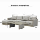 PURPLE LEAF Sanori L-Shaped Patio Couch Set Modular Sofa with Beige Cushions for Backyard