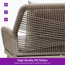 PURPLE LEAF Rivra 4-Piece Patio Conversation Set with Wicker Chairs and Thick Sofa Cushions for Garden