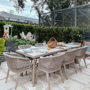 PURPLE LEAF Patio Dining Set with Sunbrella Fabric Cushions and Aluminum Table All-Weather Wicker Patio Table Set for Deck