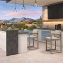 PURPLE LEAF Caesar Bar Stools Modern Aluminum Barstools with Stainless Removable Cushion for Kitchen Outside Island Backyard
