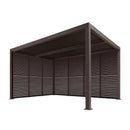 PURPLE LEAF Athena Louvered Pergola Bronze Outdoor Aluminum Pergola with Shutter Wall Adjustable Gazebo Rainproof for Patio Deck Garden