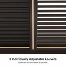 PURPLE LEAF Athena Louvered Pergola Bronze Outdoor Aluminum Pergola with Strip Lights Adjustable Gazebo for Patio Deck Garden