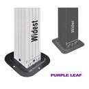 PURPLE LEAF Modern Gazebo Grey Hardtop Galvanized Steel Double Roof White Aluminum Poles with Curtains and Netting with Lights-milky