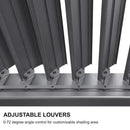 PURPLE LEAF Caesar Louvered Pergola with String Lights Patio Aluminum Pergola with Independent Adjustable Rainproof Roof With Yellow Lights