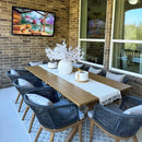 PURPLE LEAF Teak Patio Dining Set with Cushions and Pillow All-Weather Wicker Patio Table Set for Garden, Deck, and Yard