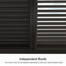PURPLE LEAF Athena Louvered Pergola Khaki Outdoor Aluminum Pergola with Solid Color Roller Blind Adjustable Gazebo for Patio Deck Garden