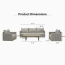PURPLE LEAF Sanori L-Shaped Patio Couch Set Modular Sofa with Beige Cushions for Backyard