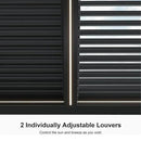 PURPLE LEAF Athena Louvered Pergola Bronze Outdoor Aluminum Pergola with Strip Lights Adjustable Gazebo for Patio Deck Garden