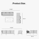 PURPLE LEAF Sicilia L-Shaped Modular Outdoor Sectional with Sunbrella Taupe Cushions Flexible Layout for Modern Patio Corner Lounge