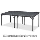 PURPLE LEAF Lean to Gazebo Metal Roof Patio Cover Built-in Drain Slots Wall Mounted Gazebo for Outdoor Extension