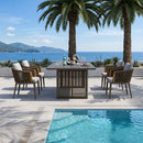 PURPLE LEAF Hailar Outdoor Dining Set for Family, Aluminum Outdoor Patio Table and Chairs Set with Olefin Cushions, Patio Furniture Set for Garden or Deck