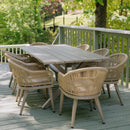 PURPLE LEAF 7/9/11 Pieces Outdoor Dining Set Aluminium Dining Table and Woven Rattan Chairs Dining Furniture Set with Cushions for Deck Patio Champagne
