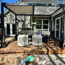 PURPLE LEAF Athena Louvered Pergola Modern Grey Pergola with White Roof for Deck Backyard Garden