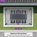 PURPLE LEAF Caesar Louvered Pergola with Yellow String Lights Patio Aluminum Pergola with Independent Adjustable Rainproof Roof Hardtop Pergola for Outdoor Deck Garden Yard