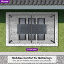 PURPLE LEAF Caesar Solar Louvered Pergola with LED Strip Lights and Control Panel Aluminum Outdoor Pergola with Adjustable Roof for Patio Deck Garden Yard Gray