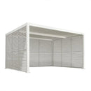 PURPLE LEAF Athena Louvered Pergola white Outdoor Aluminum Pergola with Shutter Wall Adjustable Gazebo Rainproof for Patio Deck Garden