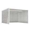 PURPLE LEAF Athena Louvered Pergola white Outdoor Aluminum Pergola with Shutter Wall Adjustable Gazebo Rainproof for Patio Deck Garden