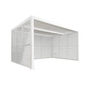 PURPLE LEAF Athena Louvered Pergola white Outdoor Aluminum Pergola with Shutter Wall Adjustable Gazebo Rainproof for Patio Deck Garden