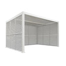 PURPLE LEAF Athena Louvered Pergola white Outdoor Aluminum Pergola with Shutter Wall Adjustable Gazebo Rainproof for Patio Deck Garden