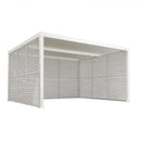 PURPLE LEAF Athena Louvered Pergola white Outdoor Aluminum Pergola with Shutter Wall Adjustable Gazebo Rainproof for Patio Deck Garden