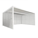 PURPLE LEAF Athena Louvered Pergola white Outdoor Aluminum Pergola with Shutter Wall Adjustable Gazebo Rainproof for Patio Deck Garden