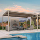 PURPLE LEAF Athena Louvered Pergola Modern Champagne Pergola with Adjustable Roof for Deck Backyard Garden